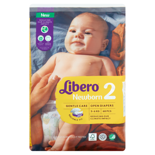 Libero Newborn egyszerhasználatos pelenkanadrág, méret: 2, 3-6 kg, 68 db