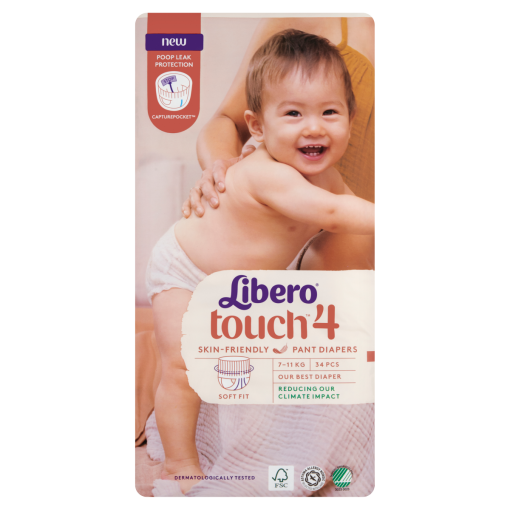 Libero Touch egyszerhasználatos bugyipelenka, méret: 4, 7-11 kg, 34 db