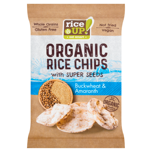 RiceUp! Eat Smart BIO teljes kiőrlésű barna rizs chips hajdinával és amaránttal 25 g