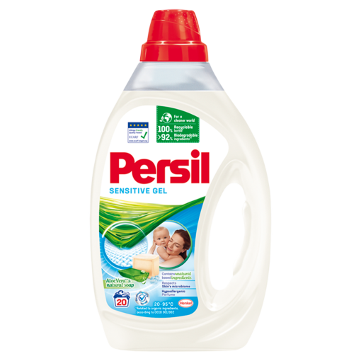 Persil Sensitive Gel folyékony mosószer fehér és világos ruhákhoz 20 mosás 1 l