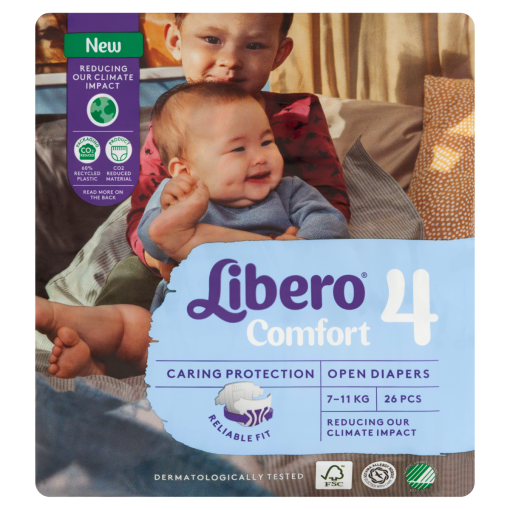 Libero Comfort egyszerhasználatos pelenkanadrág, méret: 4, 7-11 kg, 26 db