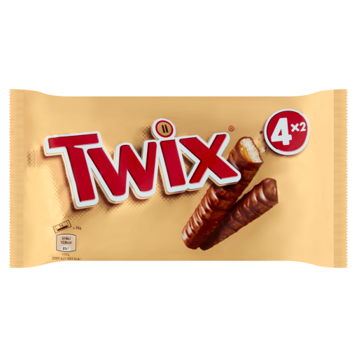 Twix kekszes szeletek karamellával tejcsokoládéba mártva 4 x 2 x 25 g (200 g)