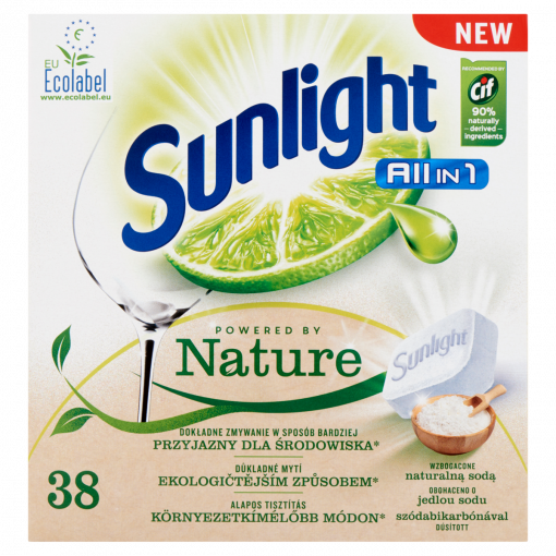 SUNLIGHT Powered by Nature All in one mosogatótabletták 38 db (Eco Dishwasher Tabs)