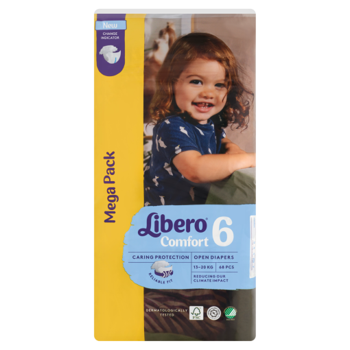 Libero Comfort egyszerhasználatos pelenka, méret: 6, 13-20 kg, 68 db