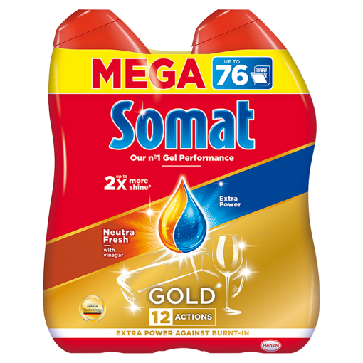 Somat Gold Neutra Fresh mosogatógép gél 76 mosogatás 2 x 684 ml