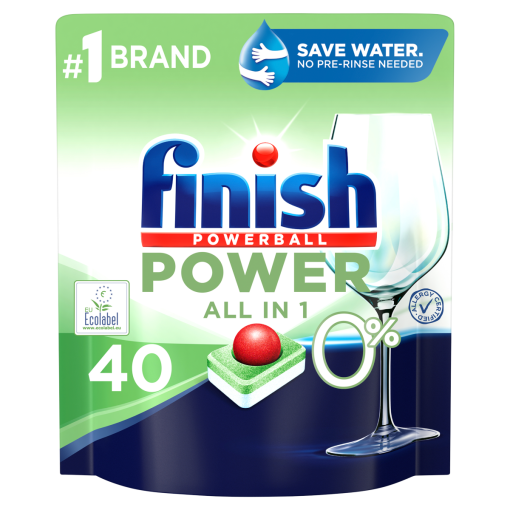 Finish Powerball Power All in 1 0% Regular mosogatógép tabletta 40 db 640 g