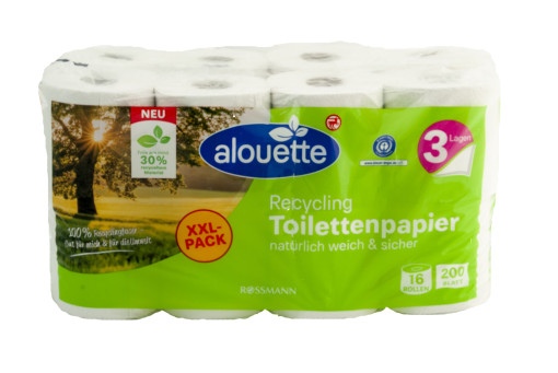 Alouette újrahasznosított  toalettpapír 3 rétegű