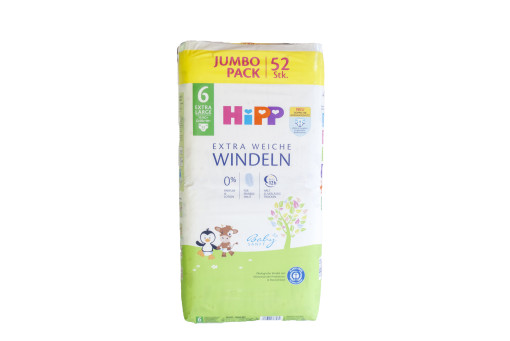 HIPP Babysanft pelenka Extra Large 52 db 15+  kg